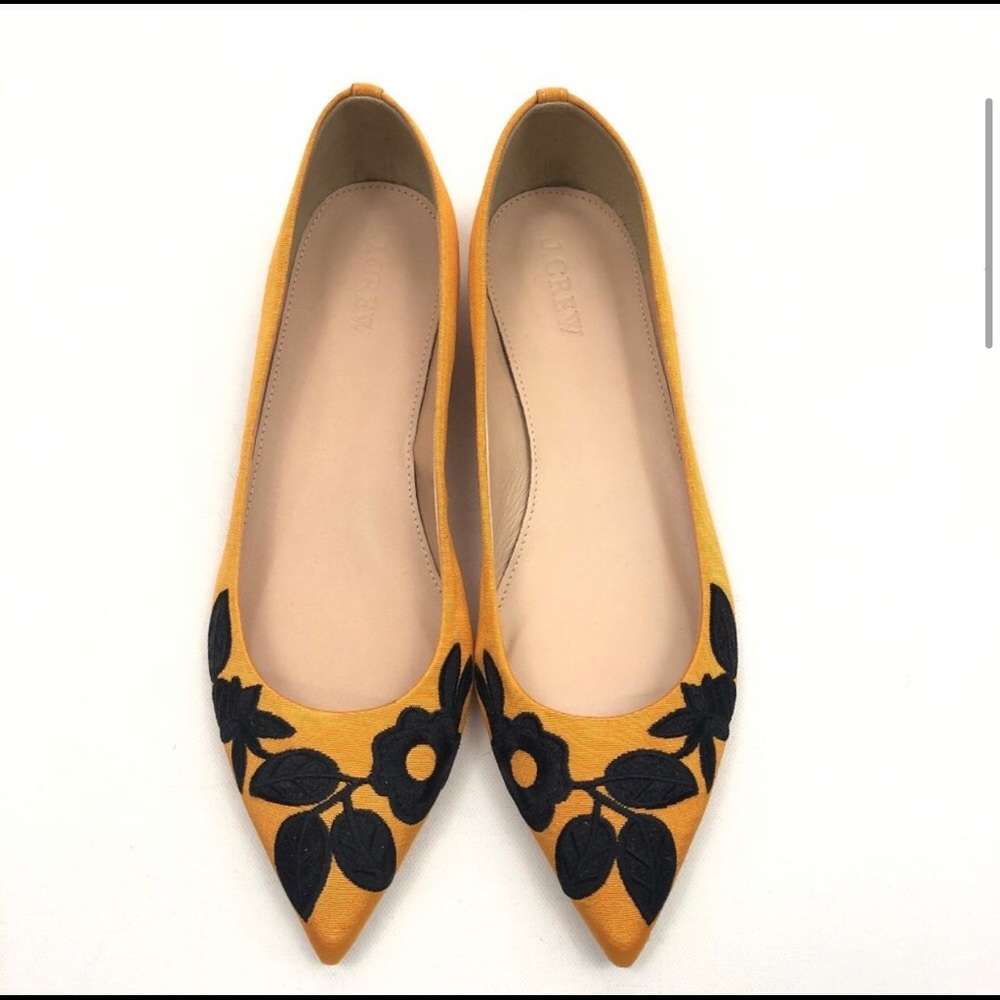 J. Crew Embroidered Pointy Shoes